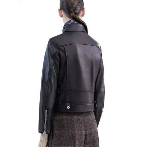 Wenkouban-Winter outfits Christmas Faux Leather Motorcycle Jacket With Belt
